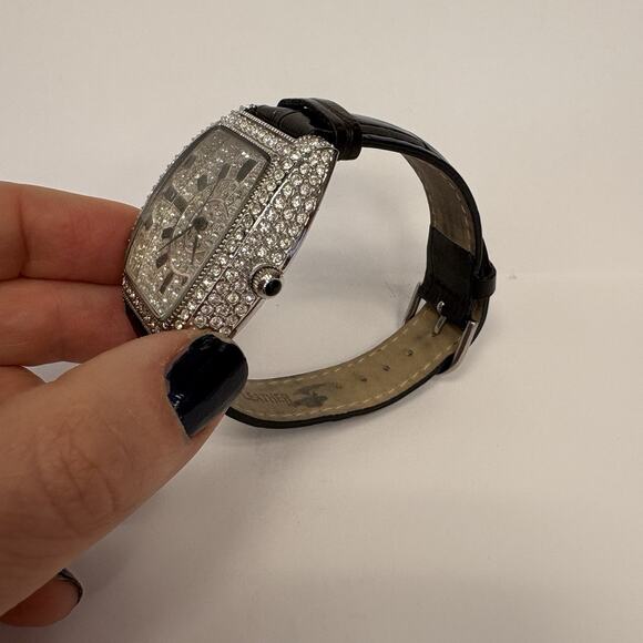 ADRIENNE COUTURE COLLECTION LIMITED 2457/5000 PAVE SWAROVSKI CRYSTAL WATCH Swiss - Picture 6 of 12